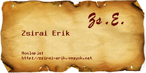 Zsirai Erik névjegykártya